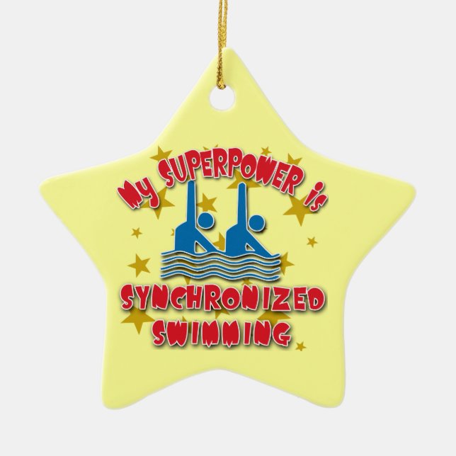My Superpower is Synchronised Swimming Ceramic Tree Decoration (Front)