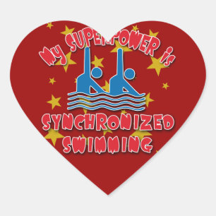 My Superpower is Synchronised Swimming Heart Sticker
