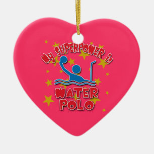 My Superpower is Water Polo Ceramic Tree Decoration