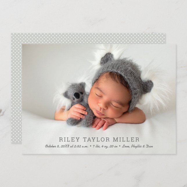 My Sweet Baby Photo Birth Announcement (Front/Back)