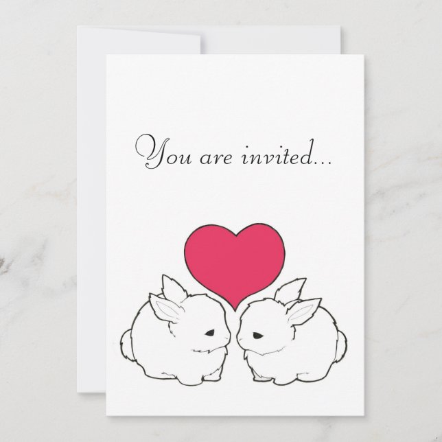 My Sweet Bunny Love Vengeance Wedding Invitation (Front)