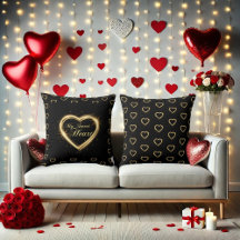 My Sweet Heart Dazzling Gold heart Valentine Black