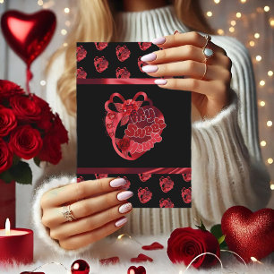 My Sweet Heart Red Shiny Folded Thank You Card