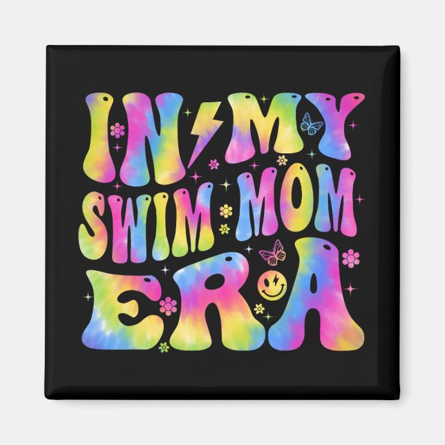 My Swim Mum Era Funny Swimmers Swimming Coach Moth Magnet (Front)