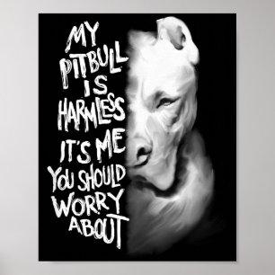 My Tbull Is Harmless Quote Dog Items Owner Small  Poster