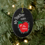 My Teacher Makes 1st Grade Rock | Chalkboard Ceramic Tree Decoration<br><div class="desc">🍎 Teacher Ornament ready for you to personalise. 📌If you need further customisation, please click the "Click to Customise further" or "Customise or Edit Design" button and use our design tool to resize, rotate, change text colour, add text and so much more. ⭐This Product is 100% Customisable. Graphics and /...</div>