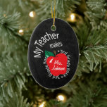 My Teacher Makes 3rd Grade Rock | Chalkboard Ceramic Tree Decoration<br><div class="desc">Teacher Ornament. 📌If you need further customisation, please click the "Click to Customise further" or "Customise or Edit Design"button and use our design tool to resize, rotate, change text colour, add text and so much more.⭐This Product is 100% Customisable. Graphics and / or text can be added, deleted, moved, resized,...</div>