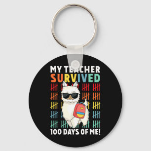My Teacher Survived 100 Days Of Me 100th Day Of Sc Key Ring