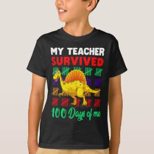 My Teacher Survived 100 Days Of Me Dinosaur Kid To T-Shirt