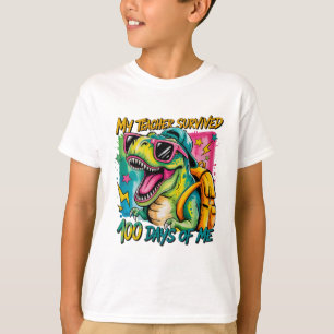 My Teacher Survived 100 Days of Me Dinosaur Shirt