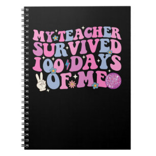 My Teacher Survived 100 Days Of Me Disco Groovy Notebook