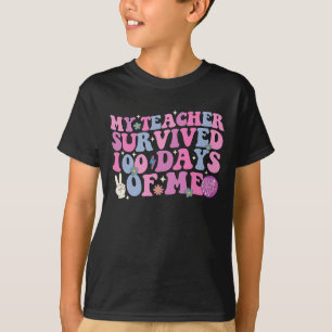 My Teacher Survived 100 Days Of Me Disco Groovy T-Shirt