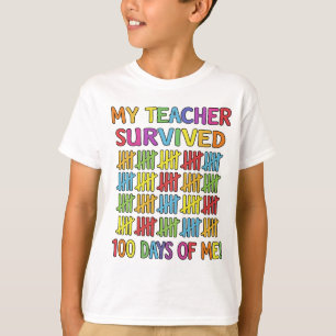 My Teacher Survived 100 Days of Me Funny School T-Shirt