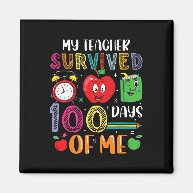 My Teacher Survived 100 Days Of Me  Magnet (Front)