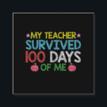 My Teacher Survived 100th Day Of Me School Square Business Card<br><div class="desc">My Teacher Survived 100th Day Of Me School</div>