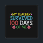My Teacher Survived 100th Day Of Me School Square Business Card<br><div class="desc">My Teacher Survived 100th Day Of Me School</div>