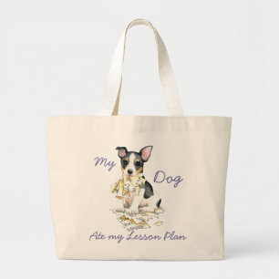 My Teddy Roosevelt Terrier Ate my Lesson Plan Large Tote Bag