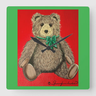 My Teddy! Square Wall Clock