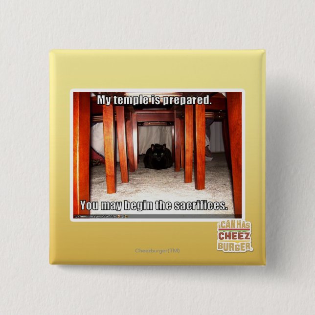 My temple is prepared. 15 cm square badge (Front)