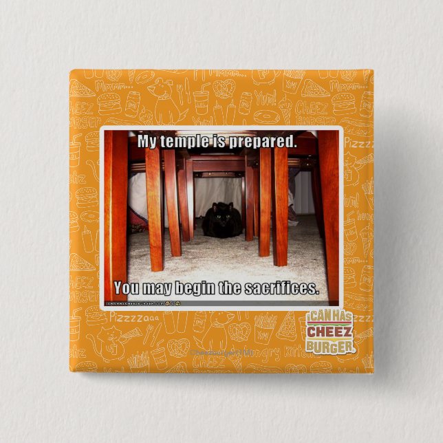 My temple is prepared. 15 cm square badge (Front)