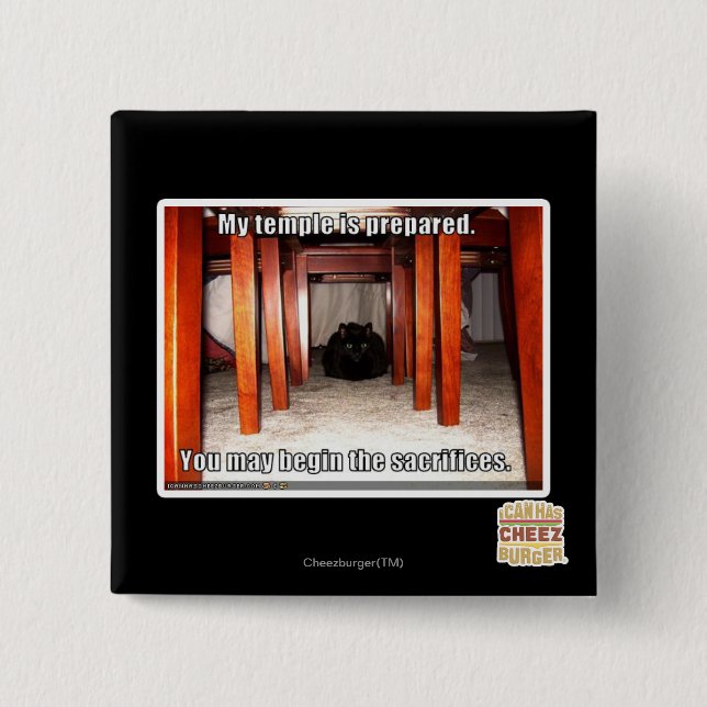 My temple is prepared. 15 cm square badge (Front)