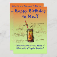 My Tequila Sunrise Birthday Party Invitation