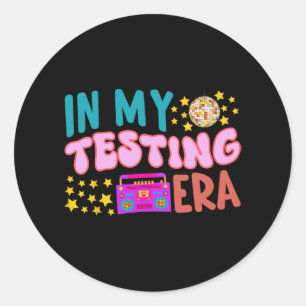 My Testing Era School Teacher Student Groovy Test Classic Round Sticker