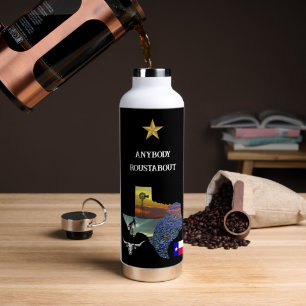 My Texas - Illustrated map outline - personalize Water Bottle