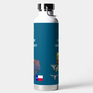 My Texas - Illustrated map outline - personalize Water Bottle