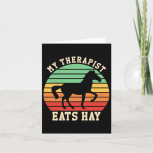 My Therapist Eats Hay Funny Horseback Riding Retro Card