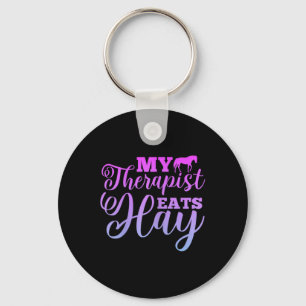 My Therapist Eats Hay Horse Equestrian Horse Ridin Key Ring