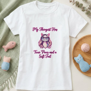 My Therapist Has Four Paws Soft Tail Cat Lover T-Shirt