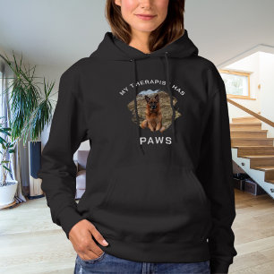 My therapist has paws dog photo black hoodie