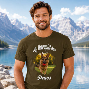My therapist has paws dog photo brown T-Shirt