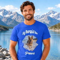 My therapist has paws dog photo royal blue