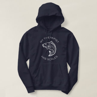 My Therapist Has Scales Funny Fishing Hoodie