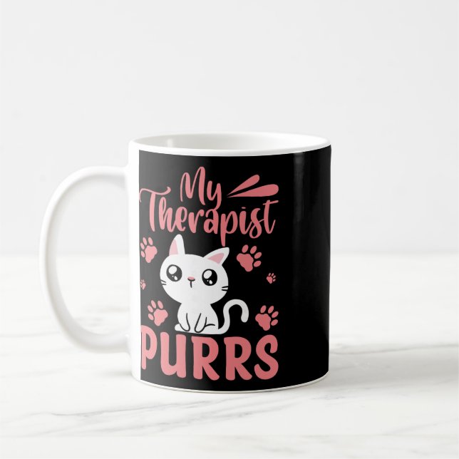 My Therapist Purrs _2  Coffee Mug (Left)