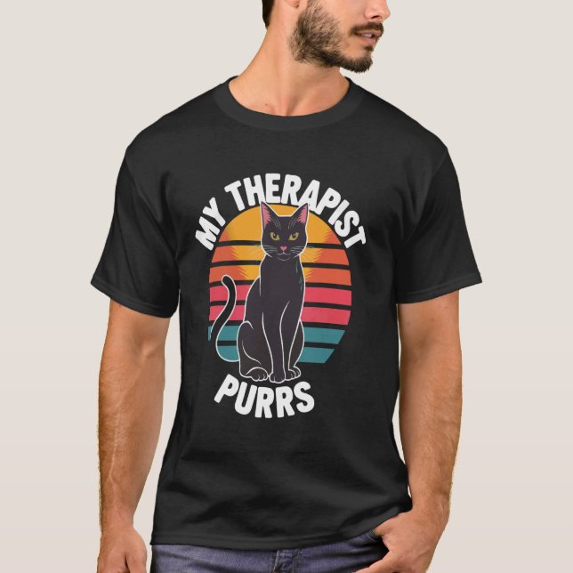 My Therapist Purrs T-Shirt (Front)