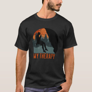 My Therapy Outdoors Rock Climbing Retro Vintage Cl T-Shirt