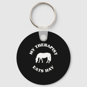 My Therast Eats Hay Funny Horse Lover Saying  Key Ring