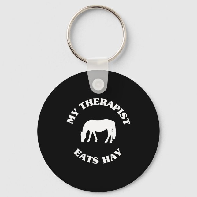 My Therast Eats Hay Funny Horse Lover Saying  Key Ring (Front)