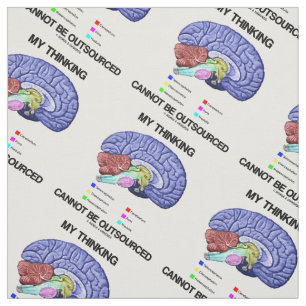 My Thinking Cannot Be Outsourced Brain Anatomy Fabric