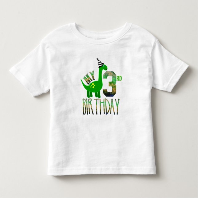 My Third Birthday Dinosaur Party Toddler T-Shirt (Front)
