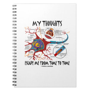 My Thoughts Escape Me Time To Time Neuron Synapse Spiral Notebook