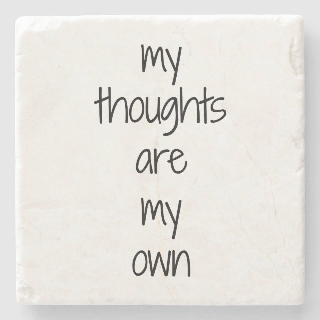 My Thoughts Marble Stone Coaster (Front)