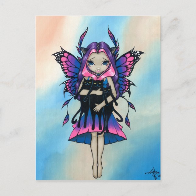 "My Three Kitties" Postcard (Front)