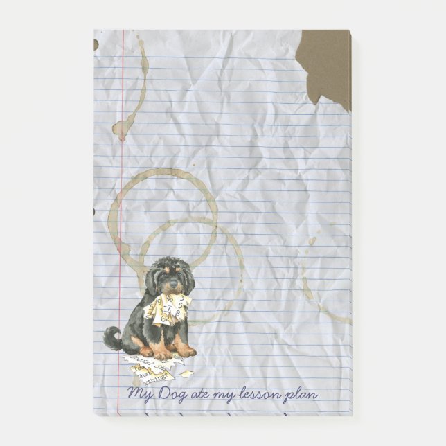 My Tibetan Mastiff Ate My Lesson Plan Post-it Notes (Front)