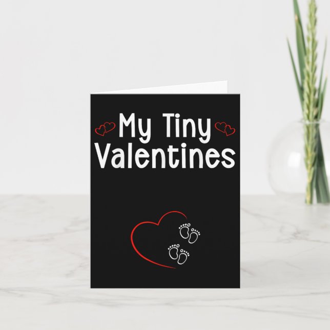 My Tiny Valentines Twins Baby Pregnancy Card (Front)