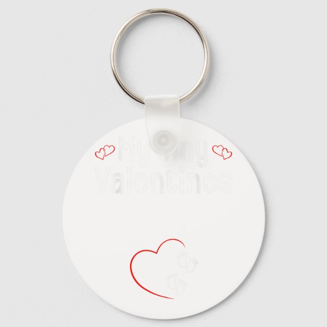 My Tiny Valentines Twins Baby Pregnancy Key Ring (Front)