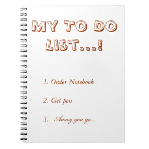 My to do list spiral notebook